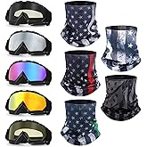 Jecery 10 Pcs Motorcycle Dirt Bike Atv Goggle with Face Mask Neck Breathable Anti-UV Adjustable Goggle for Men Women