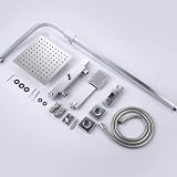 Huibathroom Thermostatic Shower Mixer Set with Handheld and 8" Overhead Rain view 4