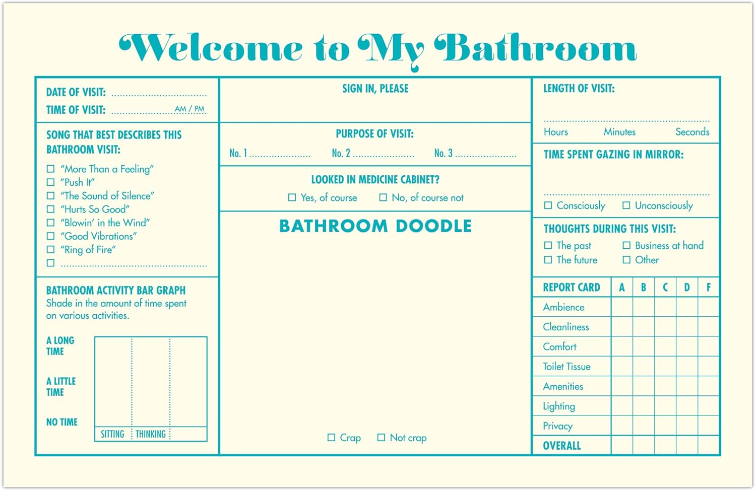 Knock Knock Bathroom Guest Book, 8.5x5.5 - Image 5
