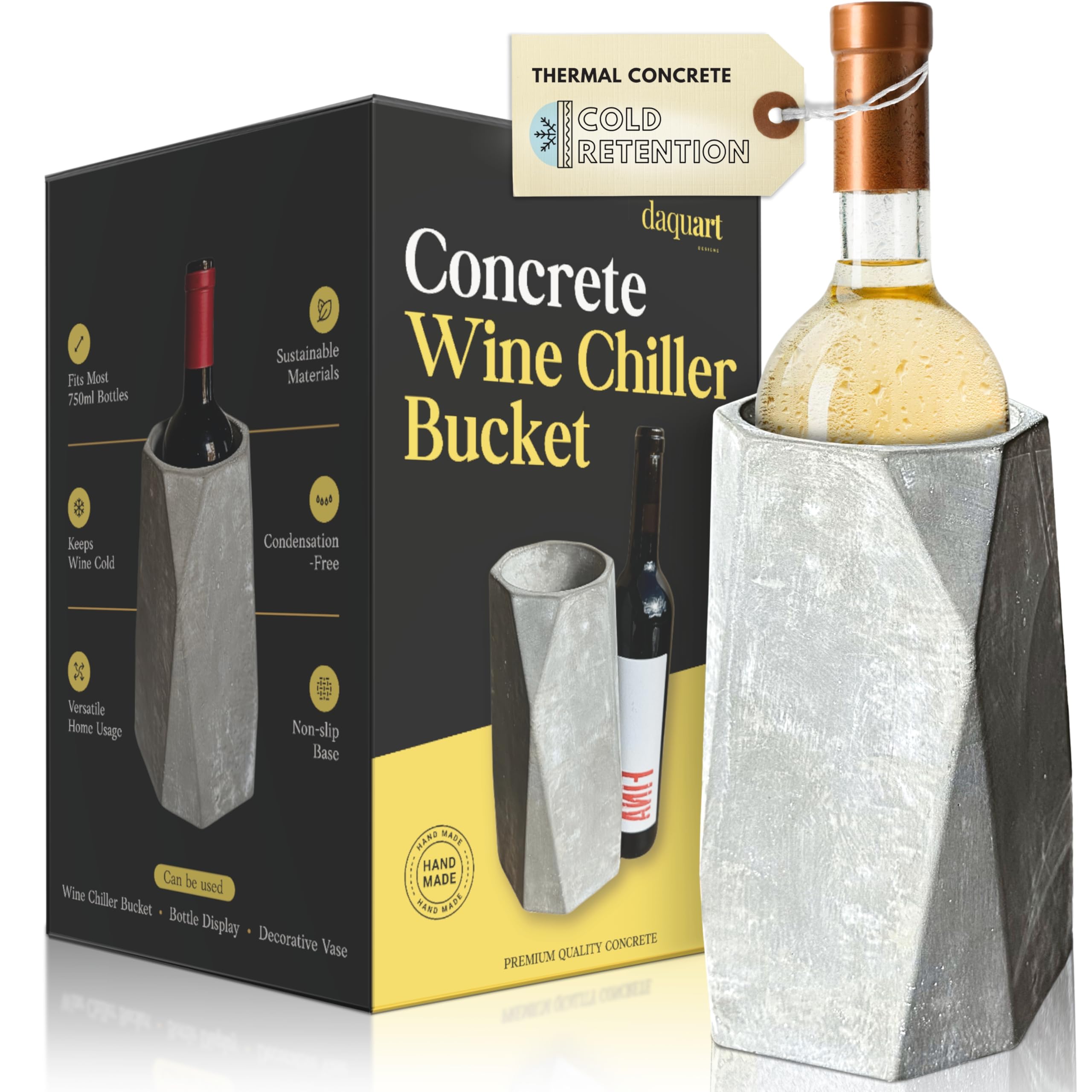 Genérico Daquart | Concrete Wine Cooler - Ideal for Wine Lovers | Bottle Cooler - Keep Your Drinks Cold | Wine Cooler Bucket - Designed for Any Wine Bottle | Wine Chiller