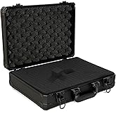 ITHWIU 15 Inch Aluminum Carrying Case 15 X 11 X 4.3 Inch Ideal for Microphone & Camera Gear Transportation, DJ Mixer Case with Customizable Pre-Diced Foam, Black