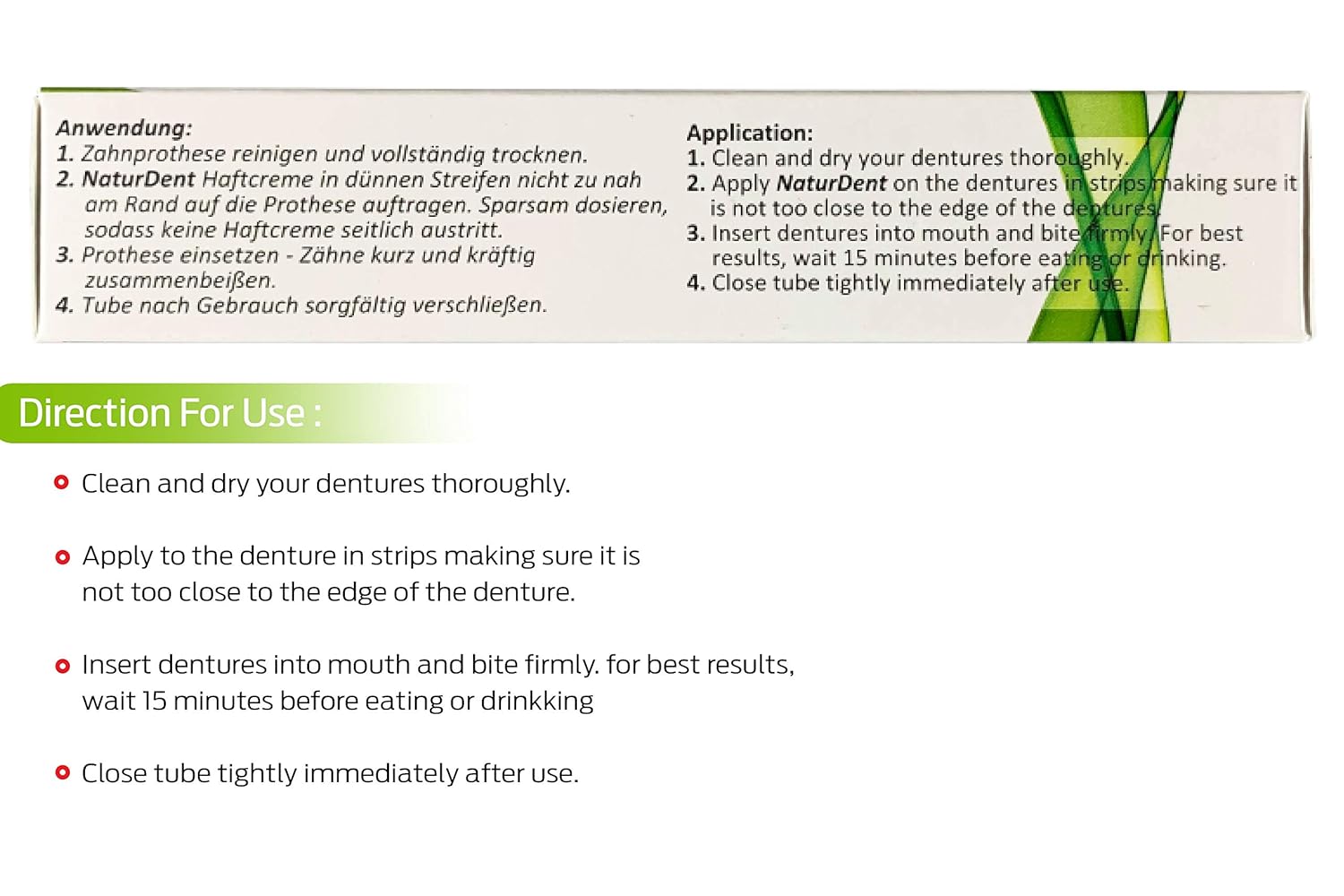 Natural Strong Waterproof Denture Adhesive | Holds Dentures Longer and Stronger | NO Yucky Taste NO Zinc NO Paraben | Smile and Eat with Confidence Great Present for Anyone with Full Partial Dentures : Beauty
