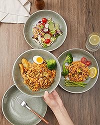 Pokini 16 Piece Double Bowl Dinnerware Sets, Stain
