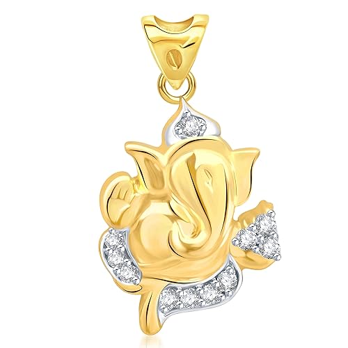 VK Jewels Prathmeshwar Gold and Rhodium Plated Alloy God Pendant for Men & Women made with Cubic Zirconia - P1333G [VKP1333G]