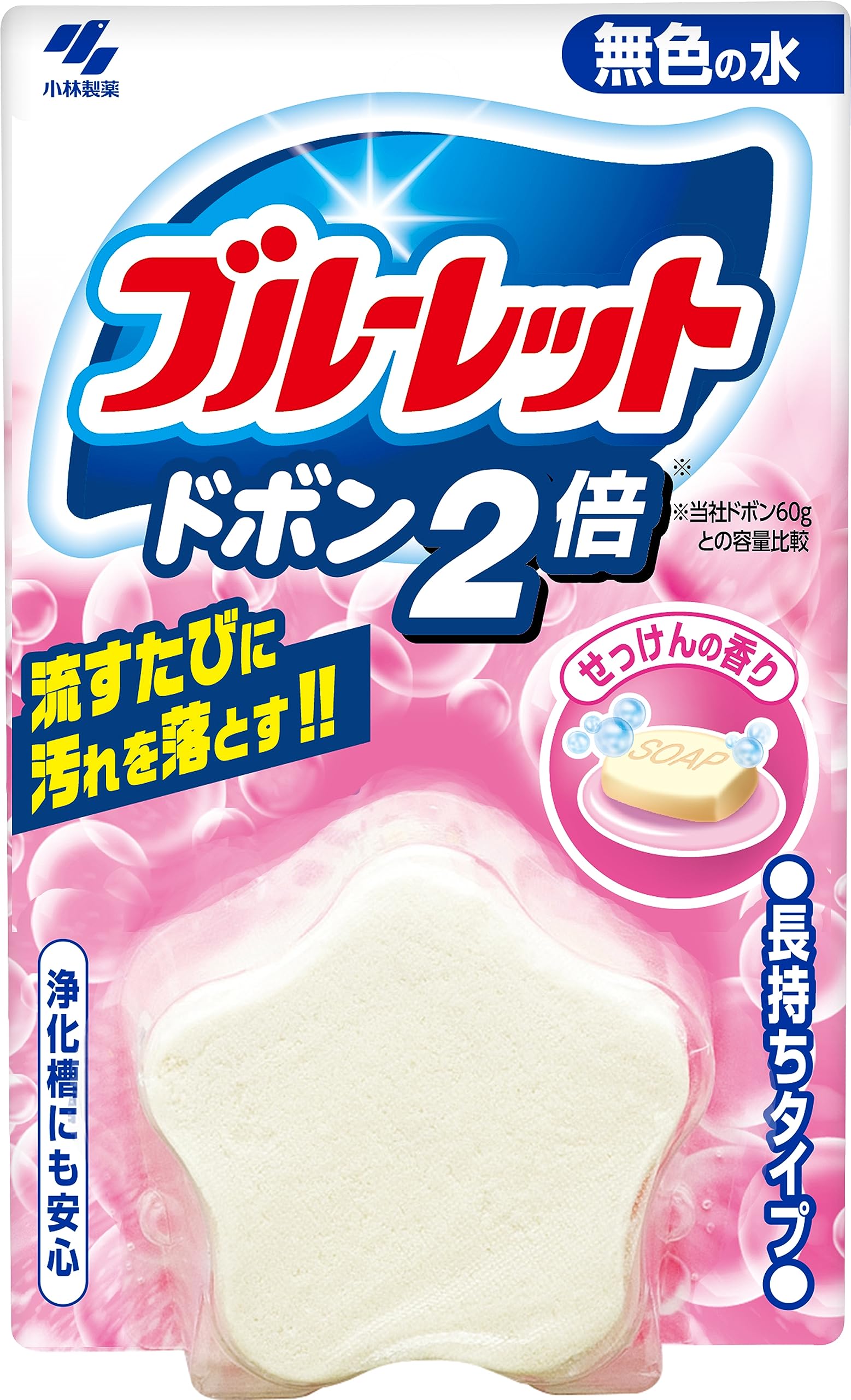 小林製薬 ブルーレットドボン ドボン2倍 トイレタンク洗浄剤 無色 せっけん 120g商品画像