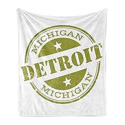 Ambesonne Detroit Throw Blanket, Aged Grunge