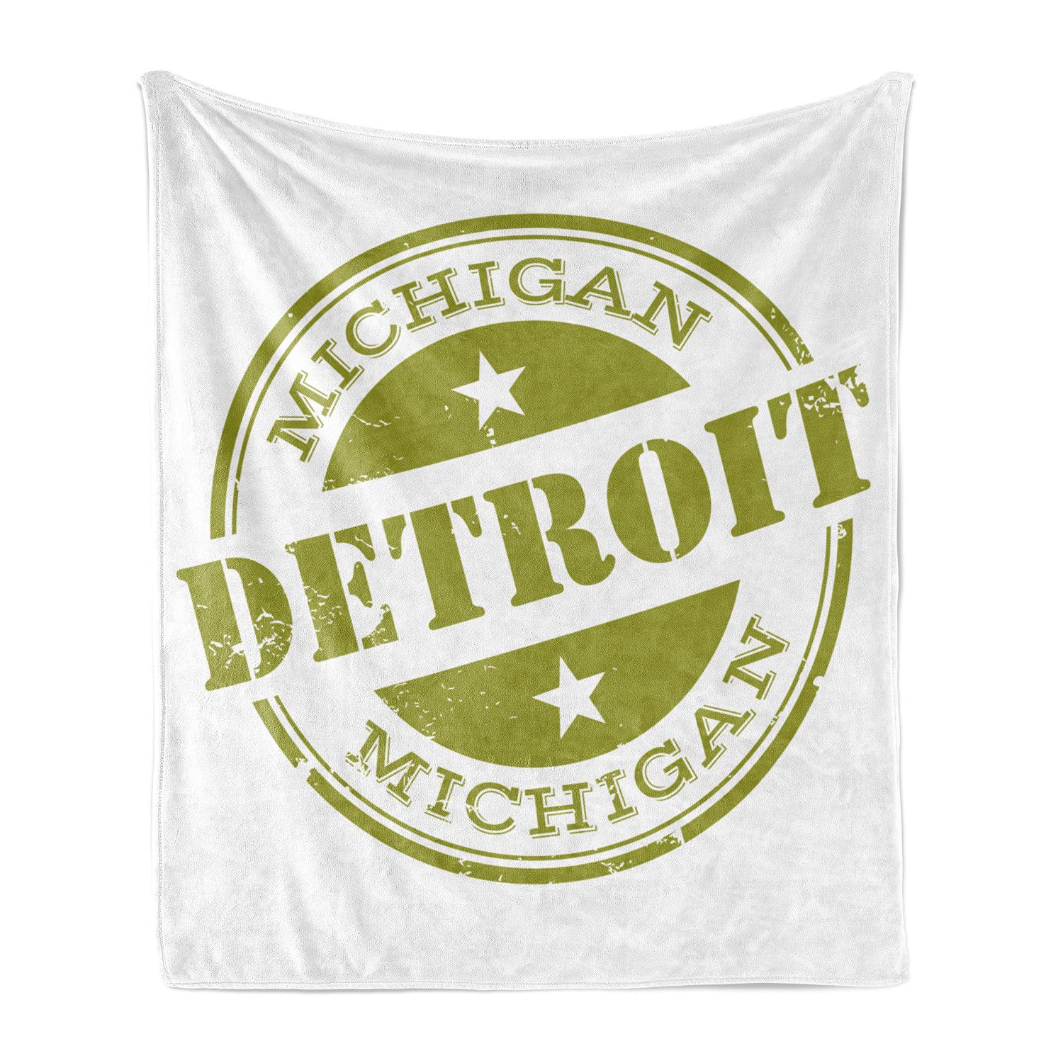 Ambesonne Detroit Throw Blanket, Aged Grunge