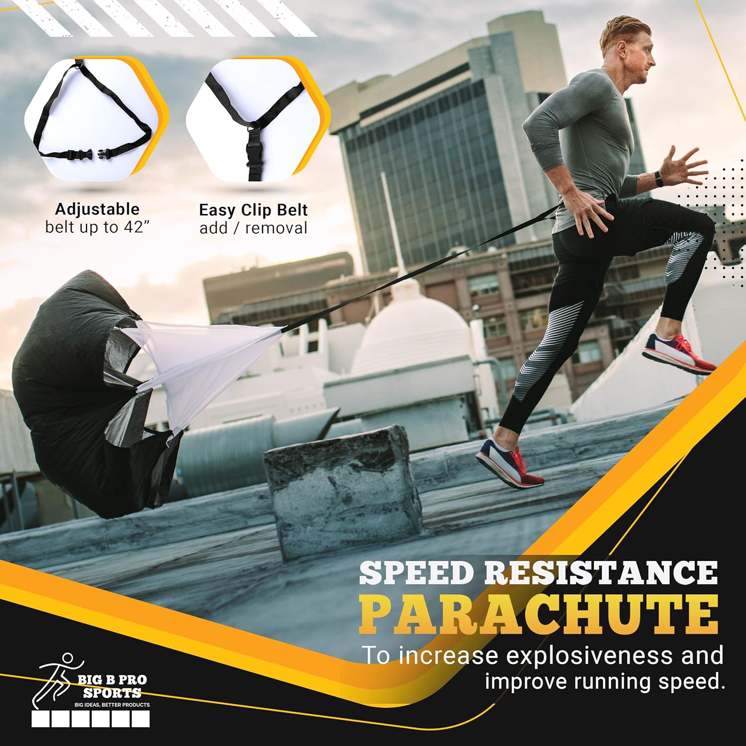 Big B Pro Sports Speed Agility Training Set - Includes Ladder, 20 Cones with Holder, Running Parachute, Jump Rope, Resistance Bands, and Hurdles for Training Football, Soccer, and Basketball Athletes : Sports & Outdoors