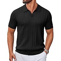Amazon.com: COOFANDY Men's Zipper Polo Shirts Short Sleeve Ribbed