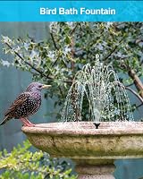 Biling 2.5W Solar Fountain for Bird Bath with 6 Nozzles 4ft Tubing view 2