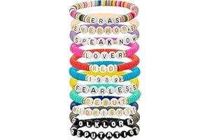 HONGKEIE Friendship Bracelet Lover Reputation 1989 Speak Now Fearless Bracelet Taylor Album Inspired Bracelet for Concert Outfit Gifts（11PCS ）