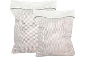 2 Pack Large Mesh Laundry Bags for Washing Delicates, Heavy Duty Dirty Clothes Washing Net Bag Wash Machine Travel Storage Or