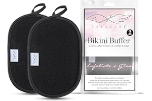 Seraphic Skincare Bikini Buffer – 100% Vegan Viscose Scrub Mitt For Women (2pc) – Gently Exfoliates Dead Skin – Ingrown Hair 