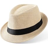 BABEYOND Men's 1920s Short Brim Trilby Fedora Hat | fedora with decorative ribbon, breathable sun hat fit for beach, hiking, daily wear, sweat-wicking lining and shape keeper