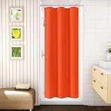Waterproof Narrow Shower Curtain 92x182cm Orange with Hooks view 2