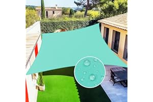 Artpuch Waterproof Sun Shade Sail 12' x 16' Turquoise Square Shade Canopy 90% UV Resistant for Outdoor Patio Garden Backyard ATWP