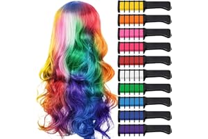 TOROKOM Hair Chalk Comb 10 Colors Temporary Hair Color Dye for Girls Kids, Washable Hair Chalk for Girls Age 4 5 6 7 8 9 10+ Birthday Christmas Cosplay Hair DIY Party