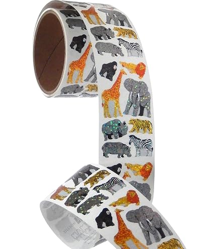 Jillson & Roberts Prismatic Sticker Rolle – Mini Turtles, 100 Motive, Säurefrei