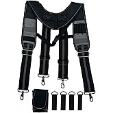 Infithvac Tool Belt Suspender for Men 4 Point Padded with Attachment Loops, WristBand Pouch Pocket for Construction Worker