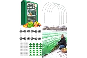 MAUSGAAV NEW Plant Covers Freeze Protection Kit,10x33FT 1.3 oz/yd² Frost Blanket,36 Hoop,12 Peg,Reusable Garden Bed Covers for Winter,Greenhouse Tunnel,Snow & Pest Protection for Outdoor Plant & Raised Bed