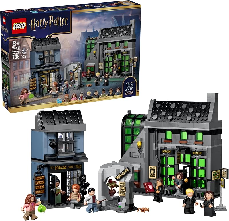 Harry Potter Negozi di Magia di Notturn Alley - Giocattolo in Miniatura con 8 Minifigure e Patronus da Collezione - Decorazione Cameretta - Regalo per Bambine e Bambini da 8 Anni in su - 76471 — foto 1 di 8