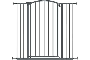 Summer Infant Extra Tall Decor Safety Pet and Baby Gate, 28” - 38.25” Wide, 36" Tall, Install In-between Rooms, Doorways and Stairways, 20” Wide Door Opening - Gray