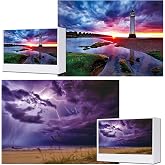 Jigsaw Puzzles for Adults, 2 Pack 1000 Pieces, Sunset Lighthouse &amp; Purple Lightning Puzzle, National Park Puzzle for Women &amp; Mom