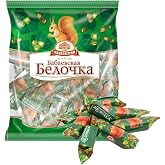 Krasnyi Oktyabr Belochka Babaevskaya Chocolate Glazed Candy Gourmet Bars with Roasted Hazelnuts and Peanuts 7.05oz/200g Imported Russian Sweets Grylyazh Rot Front Grilyazh