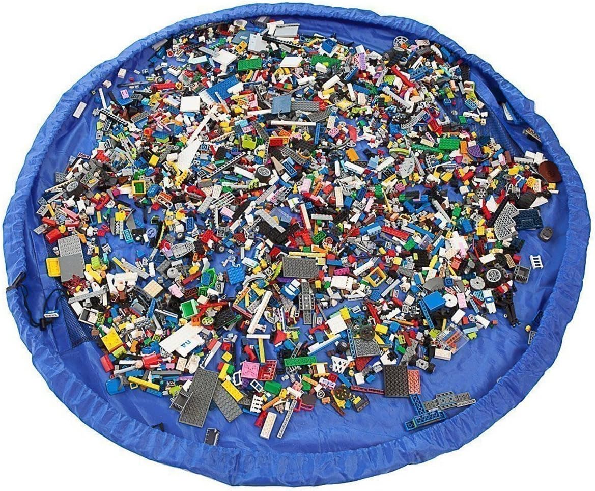 Kangaroobaby® Storage Bags Organizer Large Portable Kids Play Mat Toys Storage Quick Pouch (60 Inch, Blue)