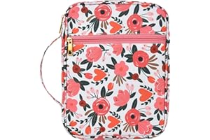 Bible Cover Case Book Cover,Carrying Bag with Handles Floral Scandi Durable Zipper Bible Bag for Standard Size Bible for Wome