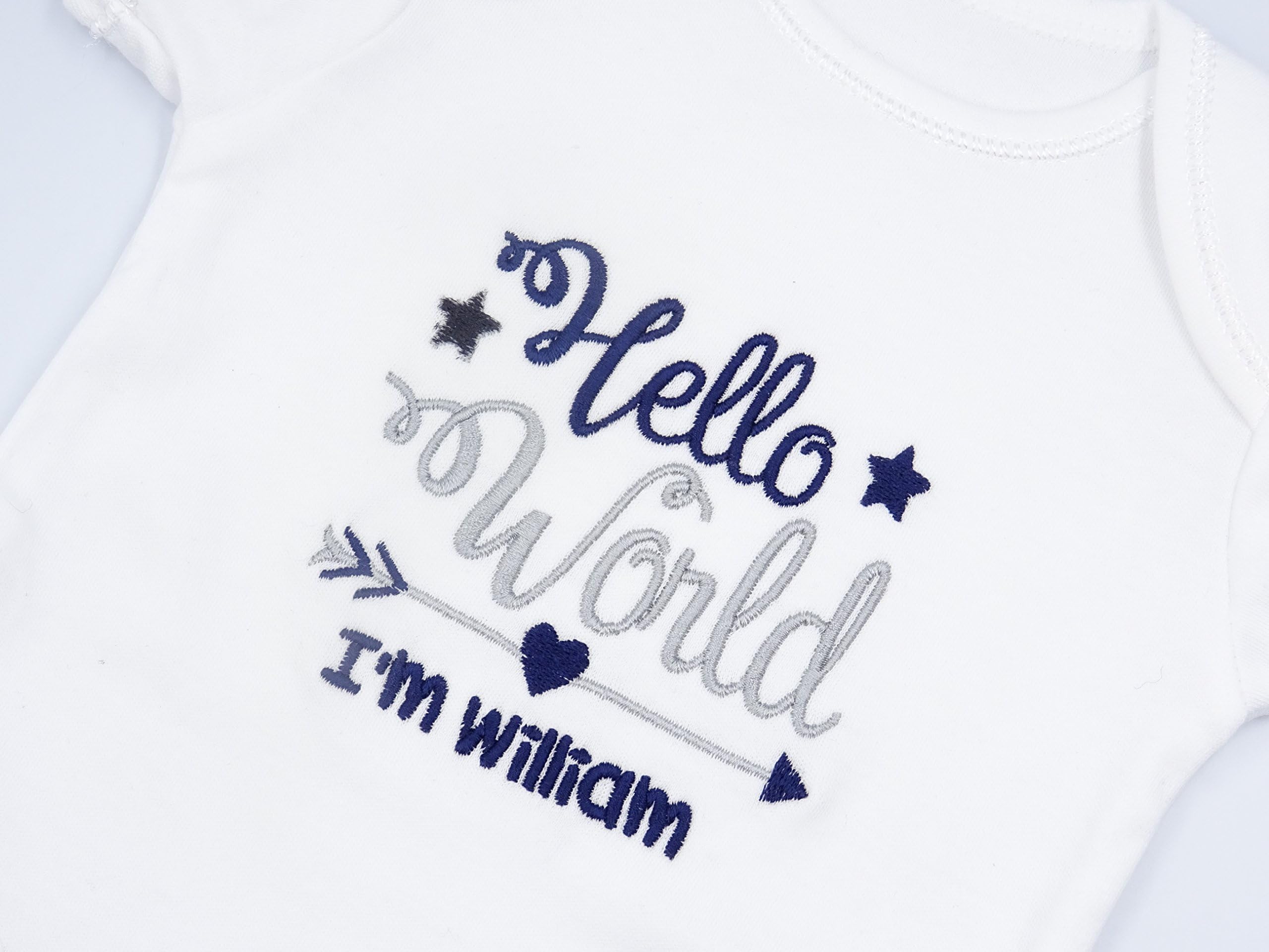 Just Toys OnlinePersonalised Embroidered Baby Unisex Vest Bodysuit Hello World