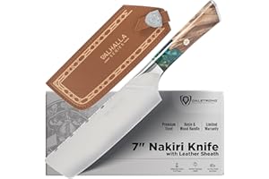 DALSTRONG Nakiri Knife - 7 inch - Valhalla Series - 9CR18MOV High Carbon Steel - Vegetable Kitchen Knife - Celestial Resin & 