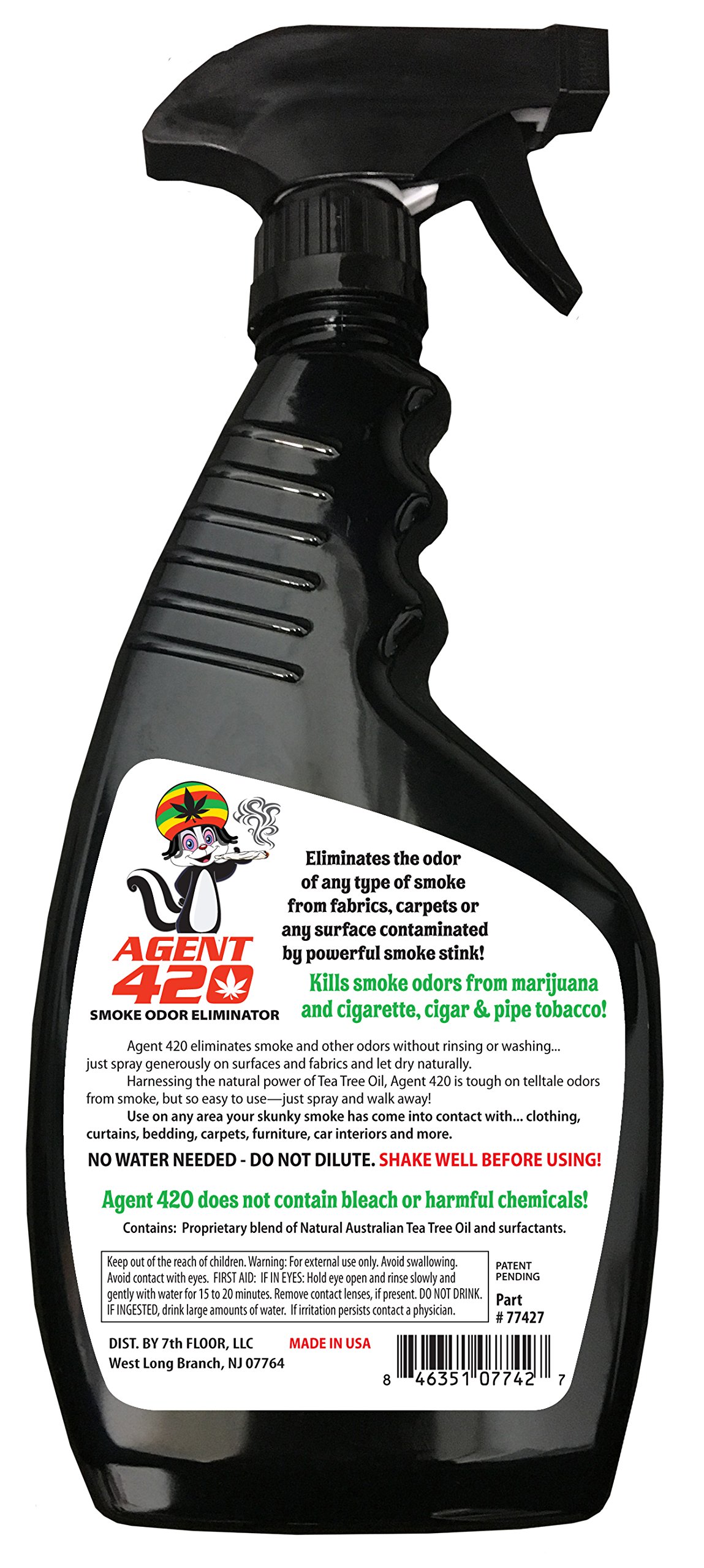 AGENT 420 22oz Cannabis Odor Destroying Spray for Eliminating Pot Smoke