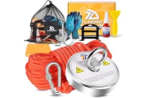 DTLHCNCT Fishing Magnet Kit,1000Lb Super Strong Fishing Magnets kit with 66 Ft Rope,Large Neodymium Magnetic Fishing with Powerful Magnetic Force, Ideal for for Treasure&Underwater Cleaning-3.54 Inch