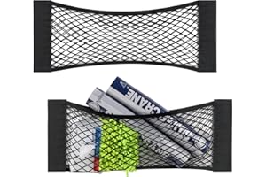 MOJIOO 2 Packs Universal Mesh Cargo Net,Elastic Car Storage Net Pocket Bag for Trunk,Automotive Cargo Nets Storage Pouch Add On Organizers for RV,Car,Truck(22.6 * 9.5 inch)