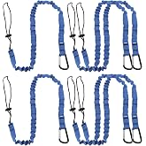 MECCANIXITY Retractable Tool Lanyard 3.6ft with Single Aluminum Buckle and Adjustable Loop End, Maximum Weight Limit 10KG / 22lb, Safety Fall Protection Tools Leash, Blue 6 Pack