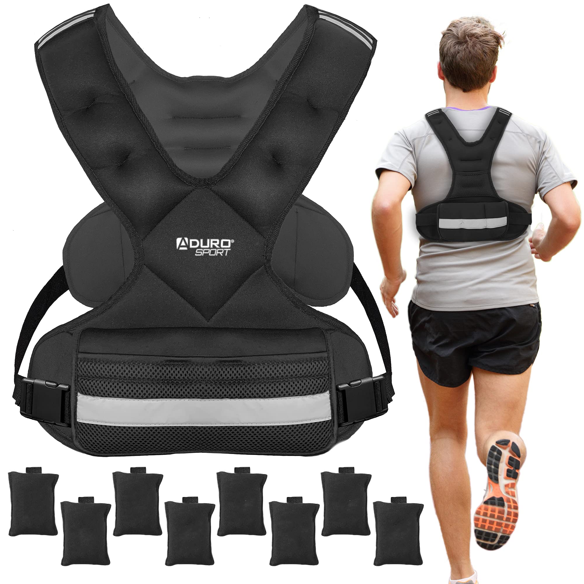 Photo 1 of "Aduro Sport Adjustable Weighted Vest Workout Equipment, 26lbs-46lbs Body Weight Vest for Men, Women, Kids"