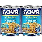 Goya Low Sodium Chickpeas, Garbanzo, 2-Pack, 15.5 oz | Ready-To-Use Canned Garbanzo Beans with Sea Salt for Salads, Soups, Hummus, And Dips, High in Fiber