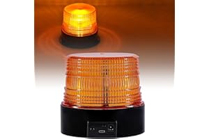 DINFU Amber LED Strobe Lights,Wireless Beacon Light,Emergency Flashing Warning Safety Light for Trucks Construction Vehicles Snowplow Tow Work Cars,Magnetic and Rechargeable Battery