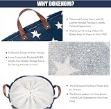 DOKEHOM 20-Inch Freestanding Collapsible Laundry Basket with Lid Blue Star Large view 5