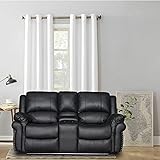 Faux Leather Manual Recliner Loveseat with Storage