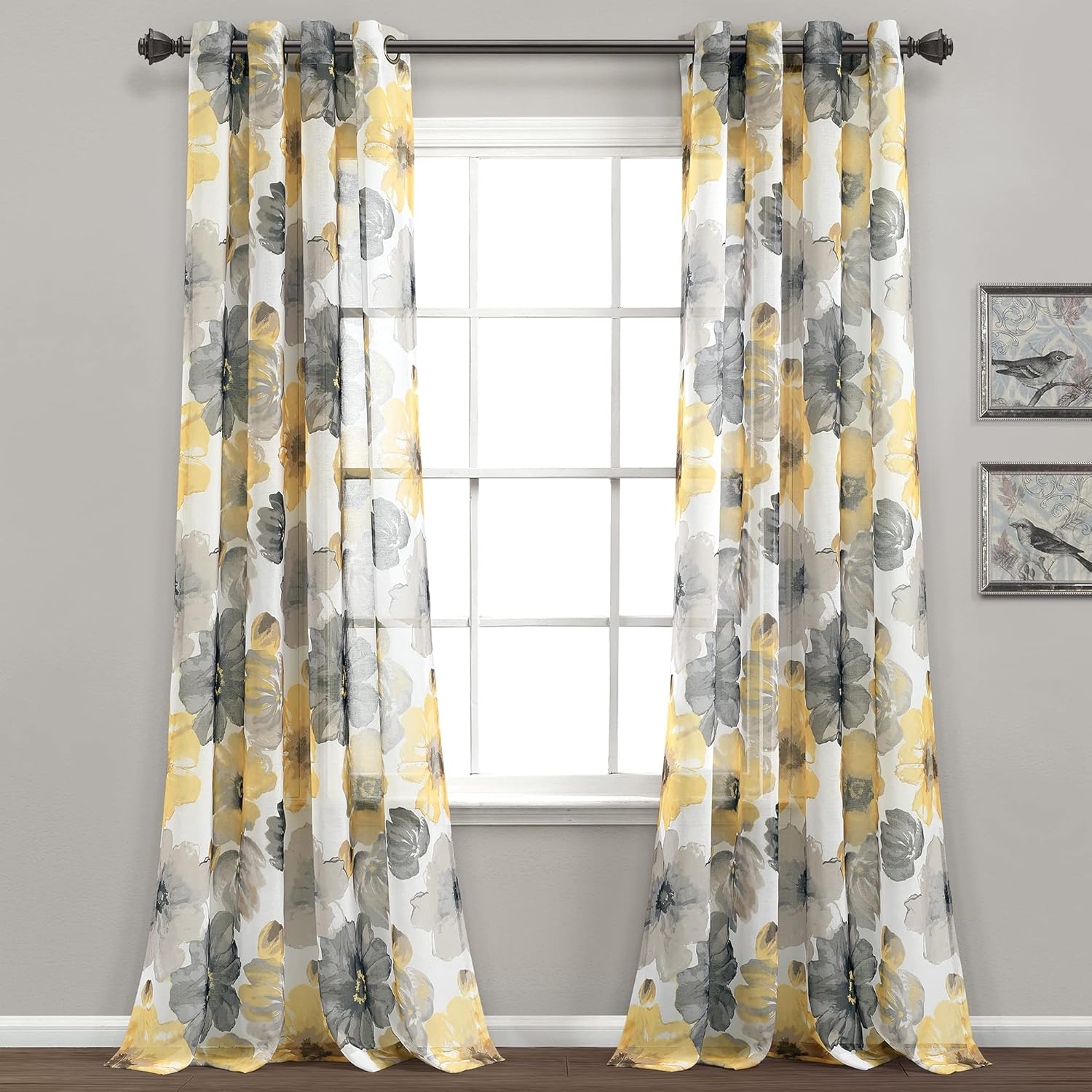 Lush Decor Leah Sheer Window Curtain Panel Pair, 84