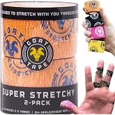 Goat Tape Super Stretchy Thumb Tape - Weightlifting Hook Grip Tape & WOD Tape for Cross Training, Gym Workout Tape, Athletic Finger Wrap - Flexes with Every Move - 15 Feet per Roll (Orange 2-Pack)