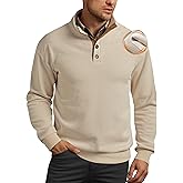 VOGSTART Mens Corduroy Fleece-Lined Sweatshirts Winter Heavyweight Casual Fashion Button Pullover (S-3XL)