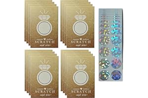 Boosaletico 120 Pieces Scratch Off Cards for Small Business Freebies Supplies, Personalized Blank Gift Cards for Holiday, Valentine, Wedding, Date Night, Birthday, Party Supply (Gold Diamond)