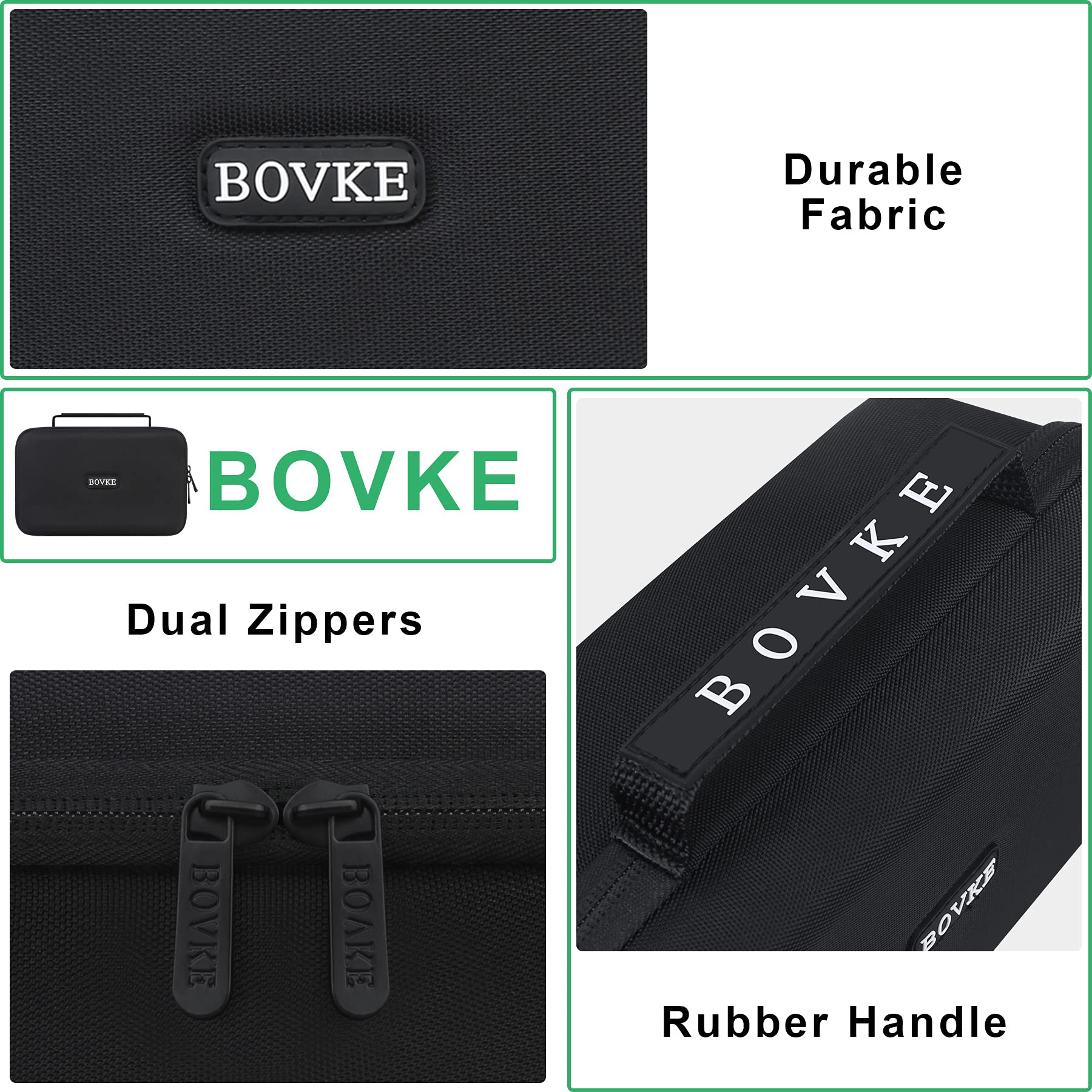 BOVKE Hard GPS Case for 6-7 Inch Garmin DriveSmart 76/65/61, RV 780/dezl OTR700/OTR610, Garmin Catalyst GPS Navigator System, Extra Room for Car Chargers, Friction Mount, USB Cables, Black