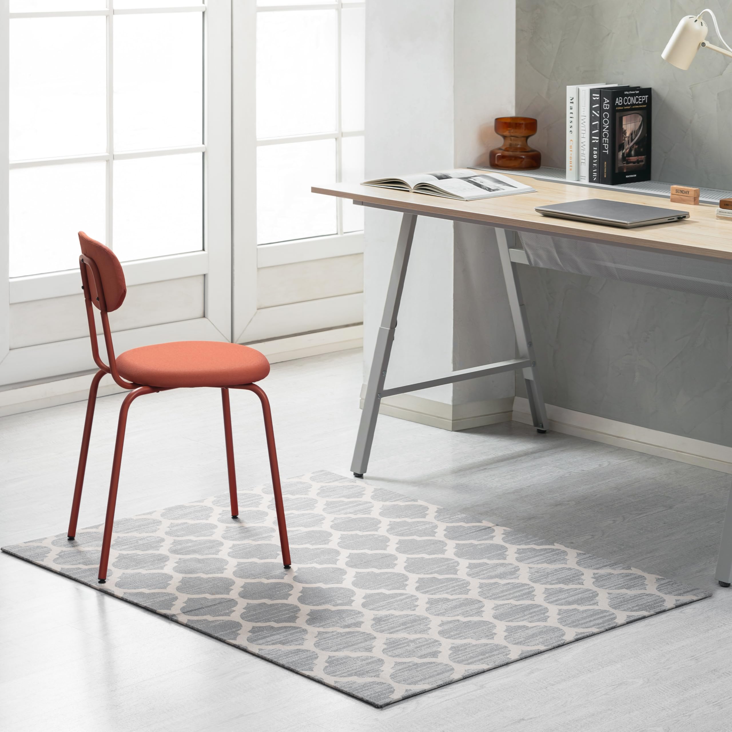 Anji Mountain Rug’d Office Chair Mat for Carpet & Hardwood Floor – Jacquard Woven Top, Anti-Slip Backing, Low Pile, Floor Protector Desk Chair Mat, Office Rugs for Rolling Chairs (40 x 54) Image