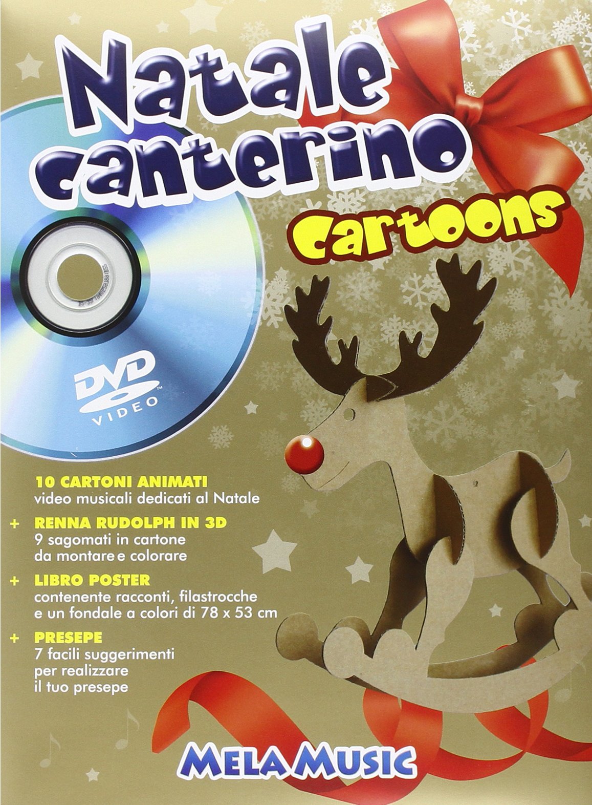 Natale Canterino Cartoons Libro Poster Con Dvd