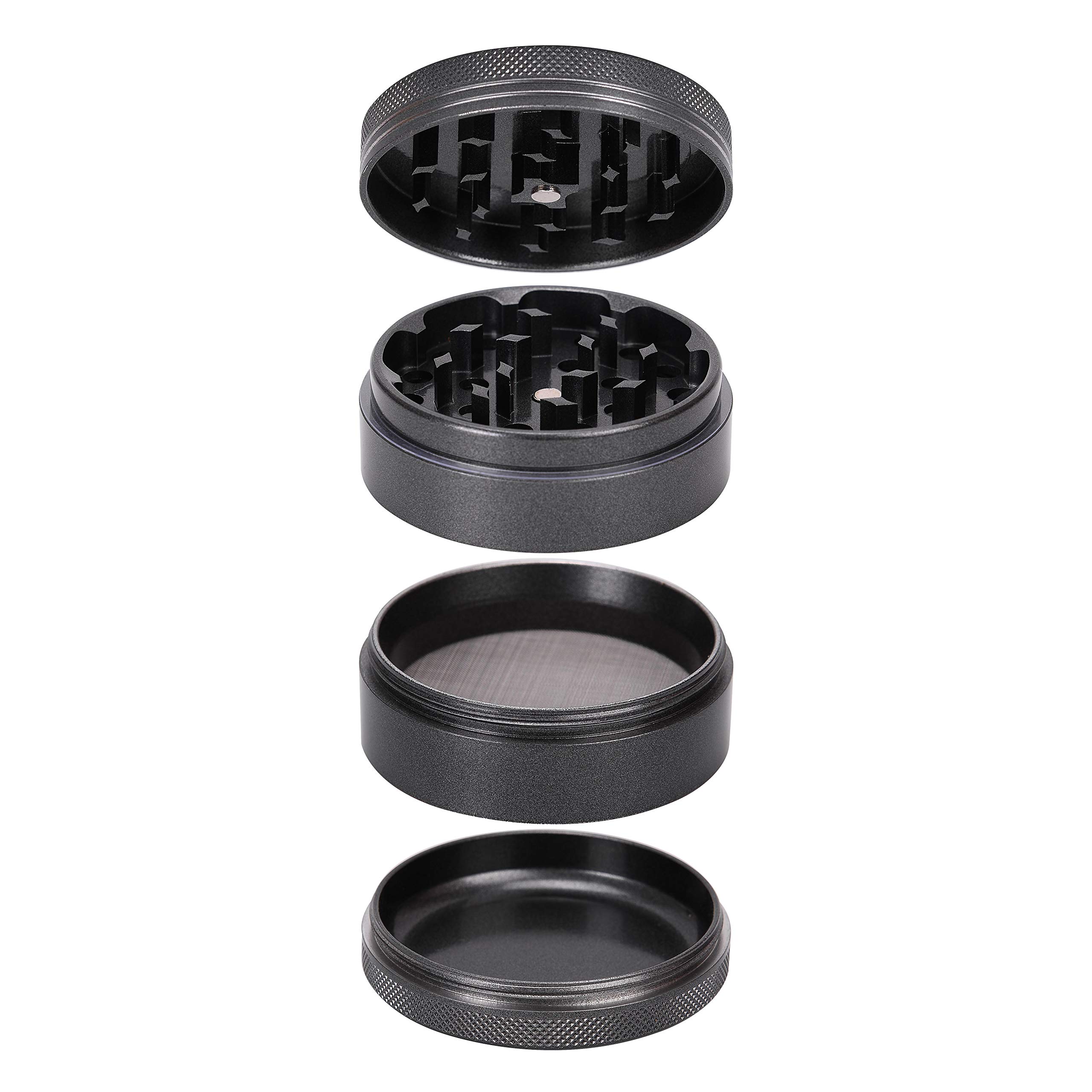 Non Stick Ceramic Herb Grinder - Sharper, Easier Movement, Extra Tough Sealed Aluminum, Food Safe, Easy to Clean, No Bad Odors or Taste. 2.5 Inch Diameter, 1.85 Inches Tall Color Space Gray