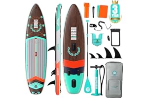 Niphean (Extra Large) Inflatable Paddle Board, SUP for 2+1 People/Family, Stand Up Paddle Board with (Beginner Friendly) StabilTrac Fin, Waterproof Phone Pouch, Paddle Boards for Adults, Gift Ideas